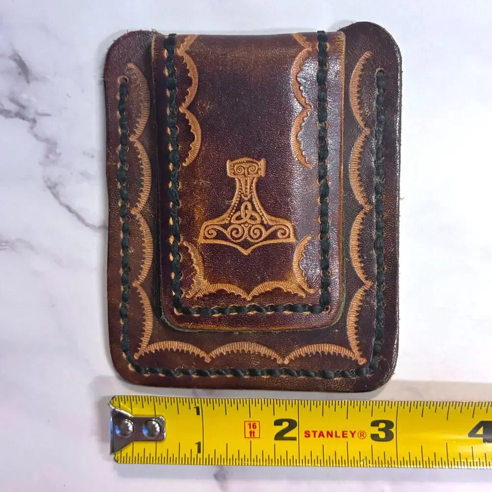 Harley-Davidson Tooled Leather Magnetic Money Clip Card Holder Belt Clip Biker